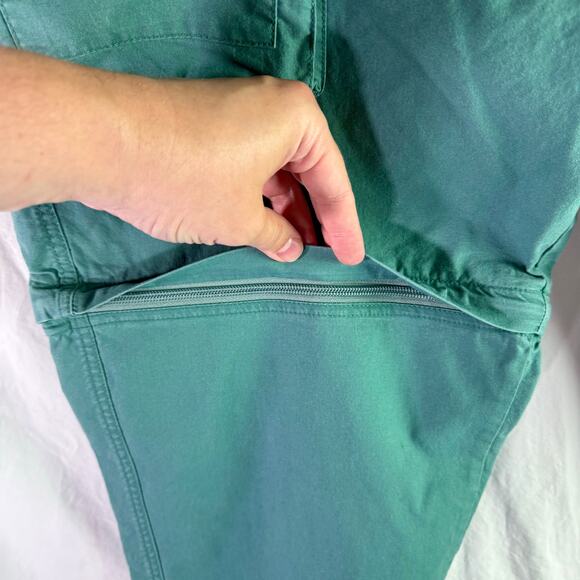 Woolrich Women's 12 Teal 100% Cotton Convertible Cargo Pants Shorts 1012WS - Picture 9 of 10